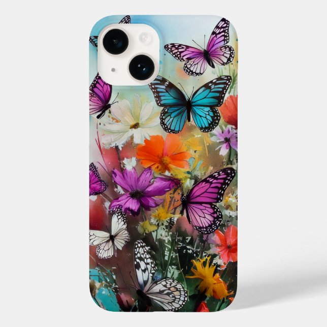 Coques Case-Mate iPhone Papillons et fleurs (Verso)