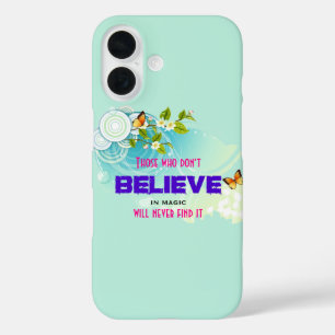 Coque Pour iPhone 16 Papillons et fleurs avec citation magique