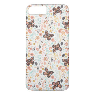 Coque iPhone 8 Plus/7 Plus Papillons Fleurs Et Abeilles