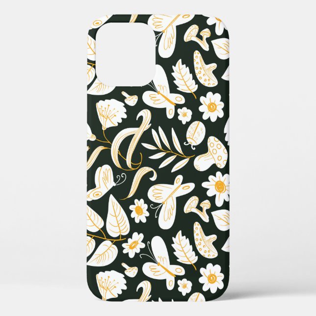 Coques Case-Mate iPhone Papillons & Fleurs : Motif d'été Doodle. (Verso)