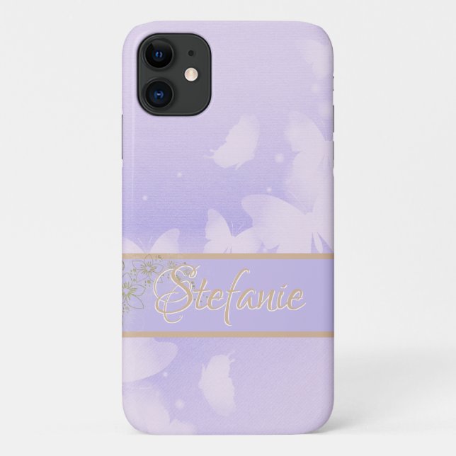 Coques Case-Mate iPhone Papillons lavande (Dos)