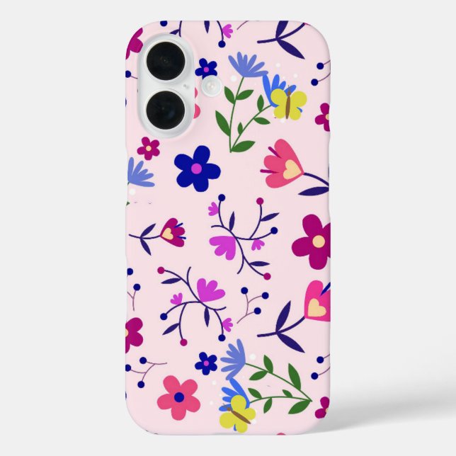 Coques Case-Mate iPhone Papillons mignons et fleurs en rose (Verso)