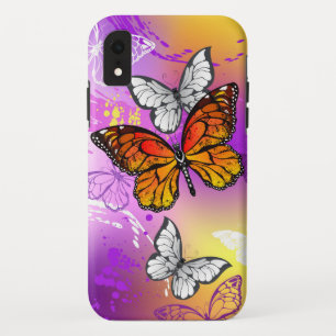 Case-Mate iPhone Case Papillons Monarque sur Arrière - plan pourpre