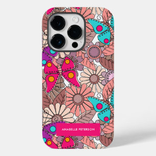 Coque Case-Mate iPhone Papillons muraux et fleurs colorés
