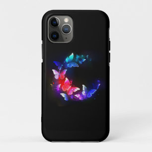 Case-Mate iPhone Case Papillons néon lumineux de nuit sur fond noir