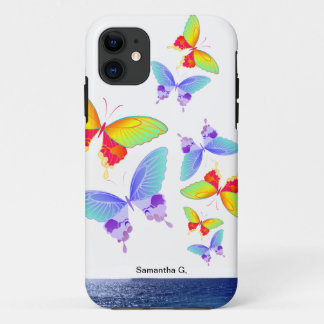 Coque iPhone 11 Papillons océaniques Rainbow
