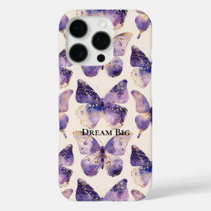 Coque iPhone 16 Pro Papillons Purple Gold