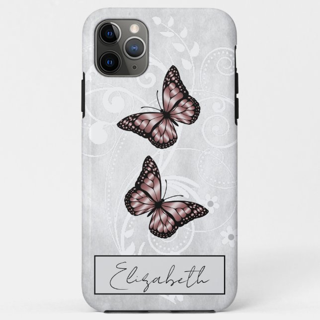 Coques Case-Mate iPhone Papillons rose brillant (Dos)
