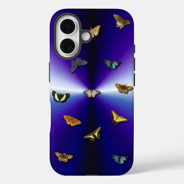 Coques Case-Mate iPhone Papillons sur arc-en-ciel violet (Verso)