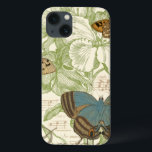 Etui iPhone Case-Mate Papillons sur Partition avec Design Floral<br><div class="desc">Un design floral vert et de la partition font arrière - plan à un trio de papillons dans cette pièce de Vision Studio. Le mot français papillon est également emblaqué au fond de la pièce. Si vous aimez les papillons, la nature, ou tout comme vous entourer de beauté, c'est l'impression...</div>