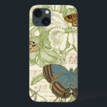 Etui iPhone Case-Mate Papillons sur Partition avec Design Floral<br><div class="desc">Un design floral vert et de la partition font arrière - plan à un trio de papillons dans cette pièce de Vision Studio. Le mot français papillon est également emblaqué au fond de la pièce. Si vous aimez les papillons, la nature, ou tout comme vous entourer de beauté, c'est l'impression...</div>