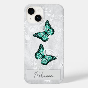 Coque Case-Mate iPhone Papillons Turquoises brillants