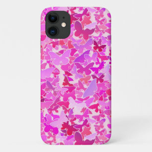 Coque iPhone 11 Papillons, violet, lavande, rose
