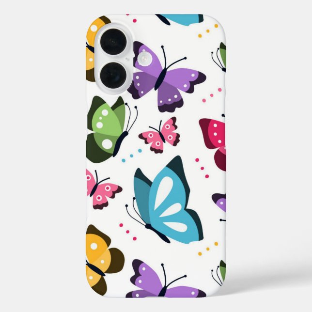 Coques Case-Mate iPhone Papillons volants colorés (Verso)