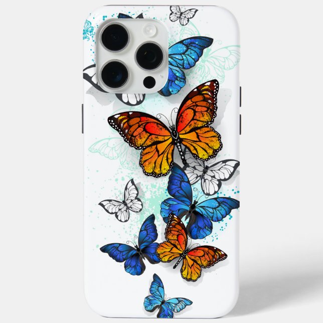Coques Case-Mate iPhone Papillons volants Morpho et Monarch (Verso)