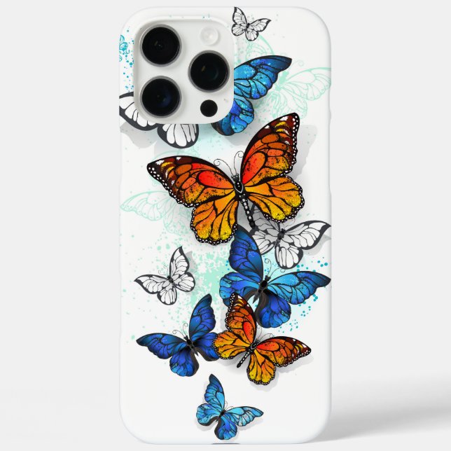 Coques Case-Mate iPhone Papillons volants Morpho et Monarch (Verso)