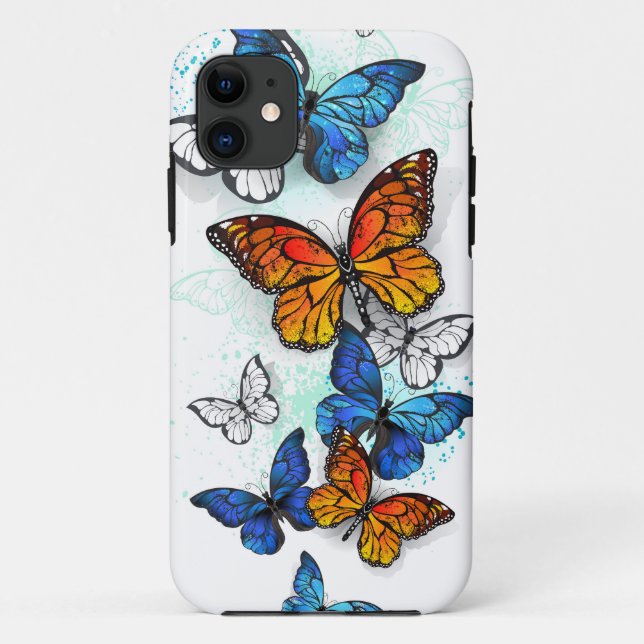 Coques Case-Mate iPhone Papillons volants Morpho et Monarch (Dos)