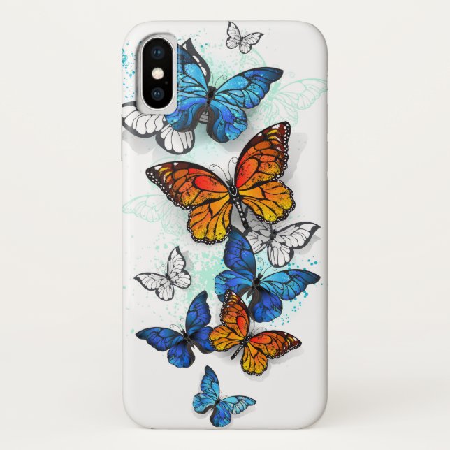Coques Case-Mate iPhone Papillons volants Morpho et Monarch (Dos)