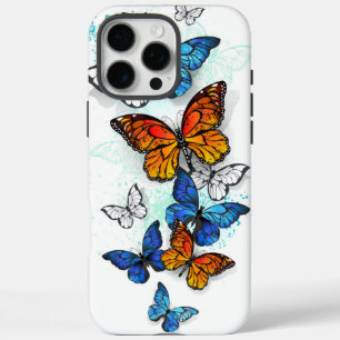 Coque iPhone 16 Pro Max Papillons volants Morpho et Monarch
