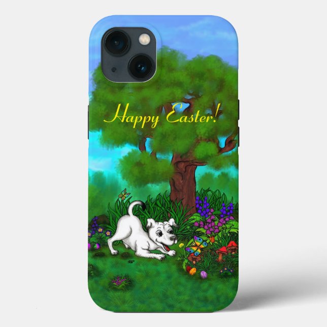 Coques Case-Mate iPhone Pâques - Chiot Capo et Papillon (Verso)