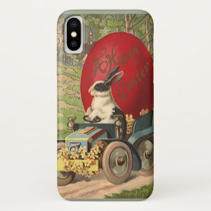 Coque Case-Mate iPhone Pâques drôle vintage, Lapin oeuf Automobile