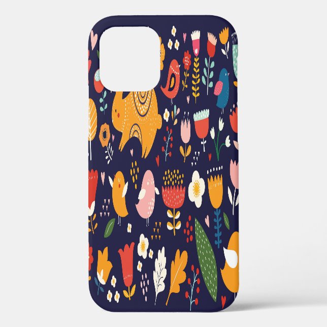Coques Case-Mate iPhone Pâques du printemps : fleurs, collection de lapins (Verso)