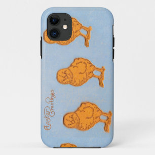 Coque iPhone 11 Pâques Salutations poussins en Bleu