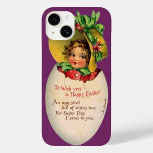 Coque Case-Mate iPhone Pâques victoriennes, Vintage fille avec Bonnet dan