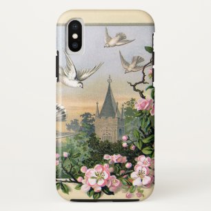 Etui iPhone Case-Mate Pâques vintage, oiseaux et fleurs de la colombe bl