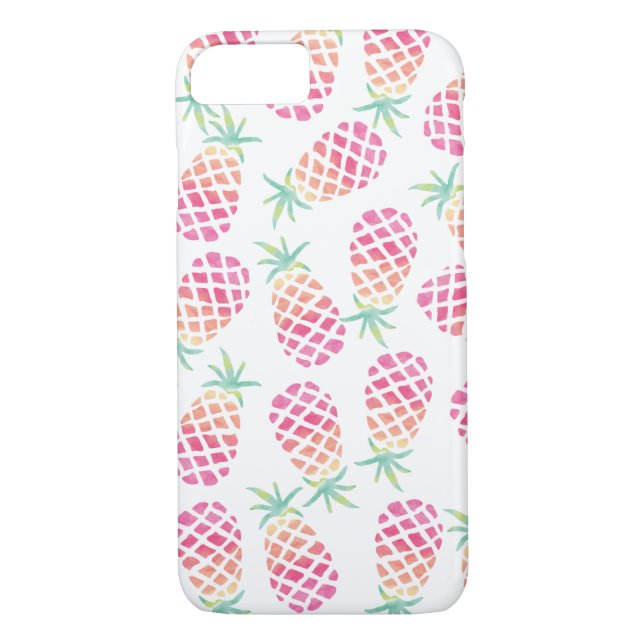 Coques Case-Mate iPhone Paquet motif d'aquarelle rose ananas (Dos)