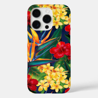 Coque iPhone 16 Pro Paradis tropical Floral Hawaï vertical