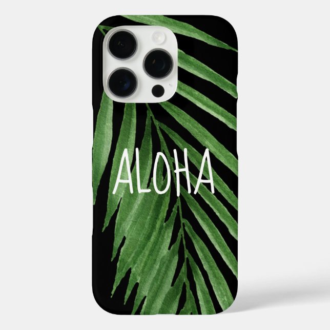 Coques Case-Mate iPhone Paradise Palm Hawaiian Tropical - Noir (Verso)