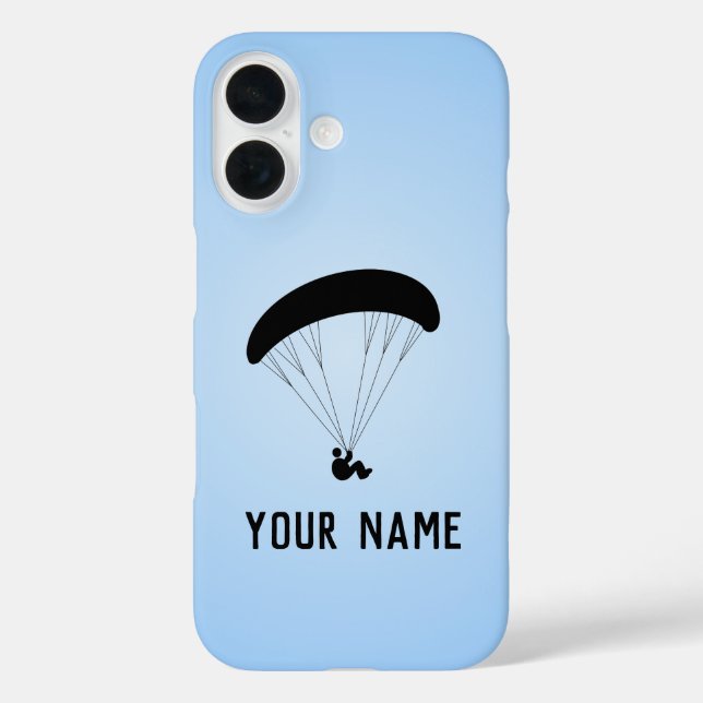 Coques Case-Mate iPhone Paraglider contre Blue Sky, ajoutez votre nom à ce (Verso)