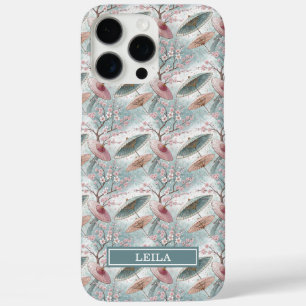 Coque iPhone 16 Pro Max Parapluie Japonais Sakura Motif Monogrammé