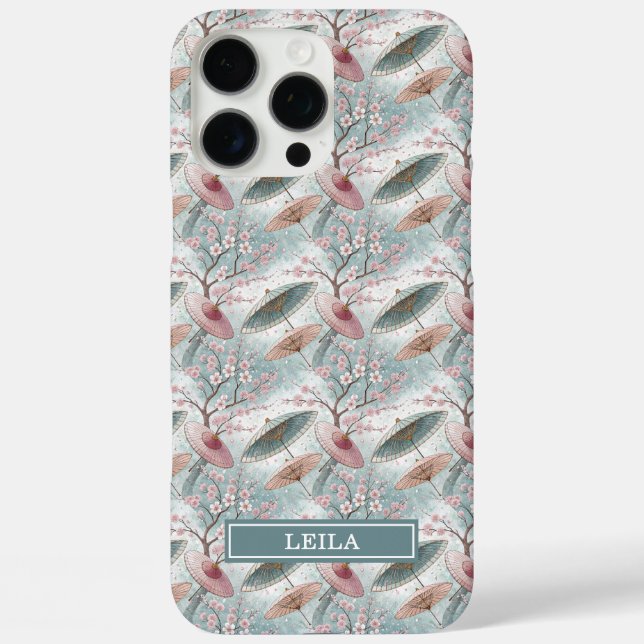 Coques Case-Mate iPhone Parapluie Japonais Sakura Motif Monogrammé (Verso)