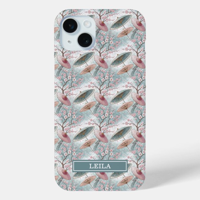 Coques Case-Mate iPhone Parapluie Japonais Sakura Motif Monogrammé (Verso)