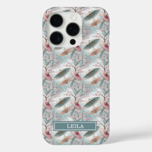Coque iPhone 16 Pro Parapluie Japonais Sakura Motif Monogrammé