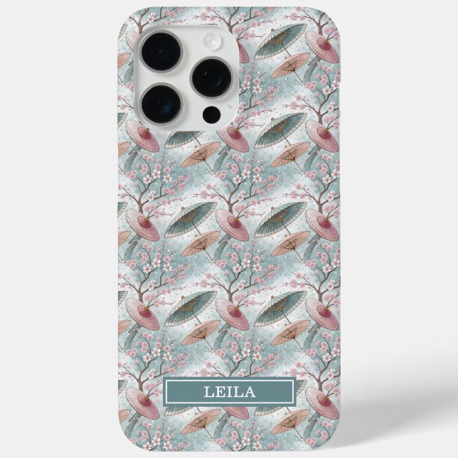 Coques Case-Mate iPhone Parapluie Japonais Sakura Motif Monogrammé (Verso)