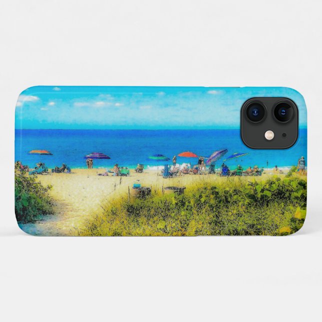 Coques Case-Mate iPhone Parasols de plage le long de l'océan (Dos (Horizontal))