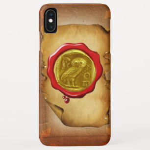 COQUE Case-Mate iPhone PARC ANTIQUE OWL OR JAUNE EN CIRE ROUGE SCEAU