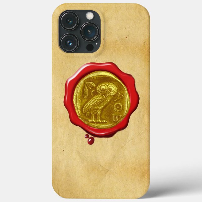COQUES Case-Mate iPhone PARC DE SCEAU ROUGE ANTIQUE OWL OR JAUNE (Verso)