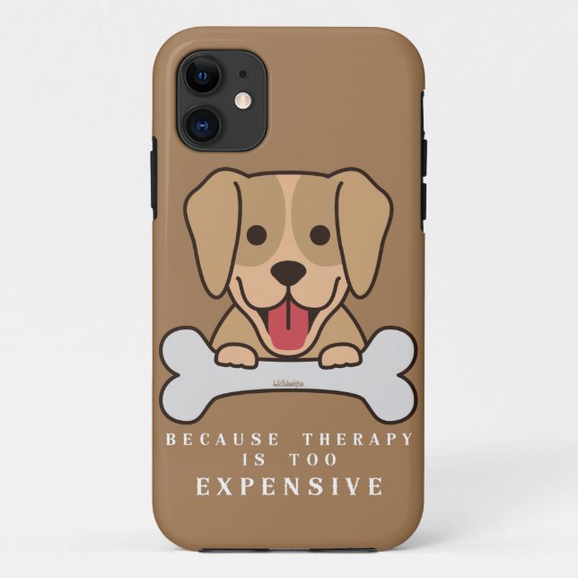 Coques Case-Mate iPhone PARCE QUE LA THÉRAPIE EST TROP CHER chien drôle (Dos)