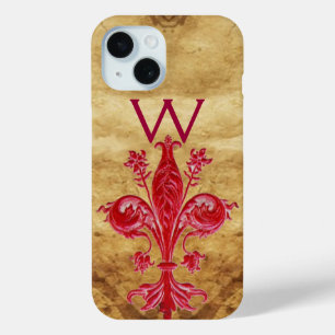 COQUE Case-Mate iPhone PARCHEMENT FLORENTINE ROUGE LILY FLEUR DE LIS