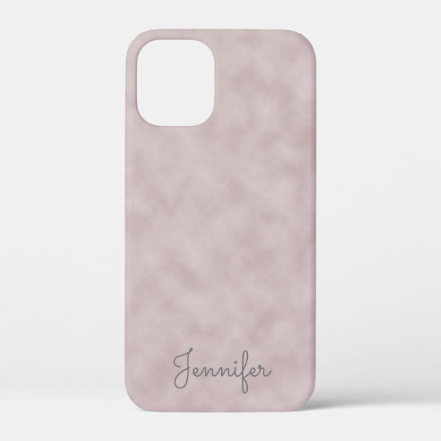 Coques Case-Mate iPhone Parchemin couleur Rose élégant avec nom (Verso)