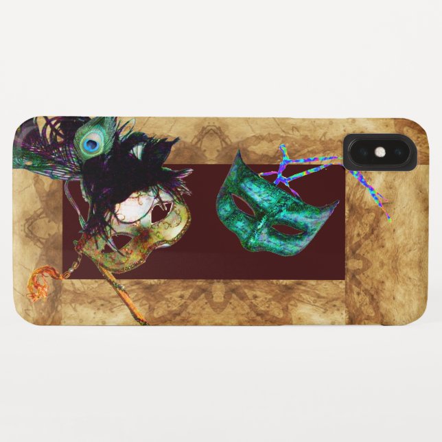 Coques Case-Mate iPhone Parchemin MASQUERADE MASQUES MARDI GRAS (Dos (Horizontal))
