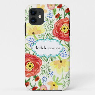 Etui iPhone Case-Mate Parenthèse rose de feuille florale moderne de