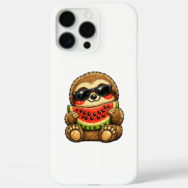Coques Case-Mate iPhone Paresseux mignon avec pastèque (Verso)