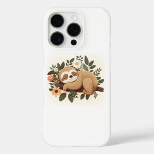 Coque iPhone 16 Pro Paresseux paresseux dormant sur une branche dessin
