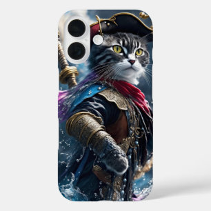 Coque Pour iPhone 16 Parfaitement Unique : Monocolor Cat Pirate