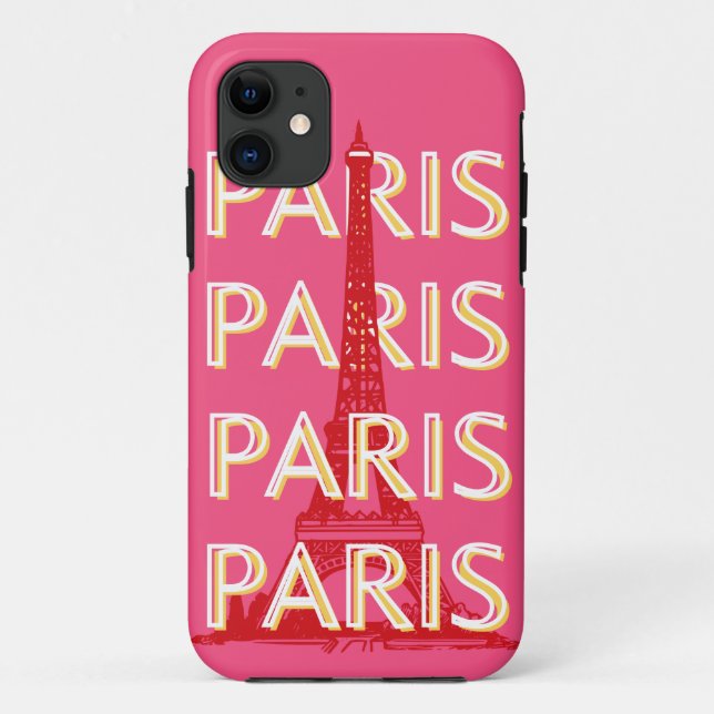 Coques Case-Mate iPhone Paris, Art du voyage, Art du voyage rétro, Rose (Dos)